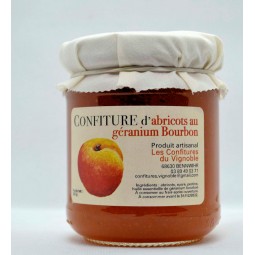 Confiture d'abricots au géranium bourbon artisanal Alsace