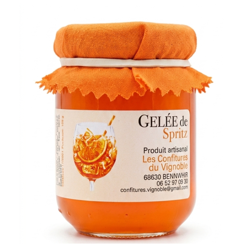 ​Gelée d'Aperol Spritz artisanale en pot de 105g - Les Confitures du Vignoble Alsace